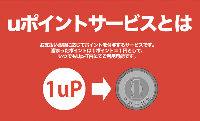 Up-Tのuポイント1ポイント＝1円でお得