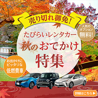 2024秋のお出かけ特集！低燃費割500円OFFや無料オプション！