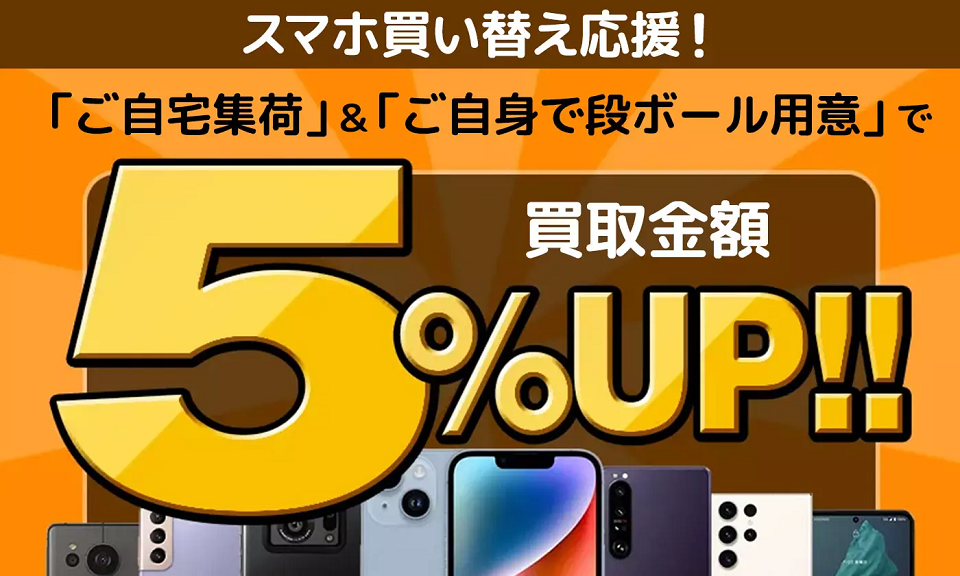 スマホの買取で5％UPクーポン